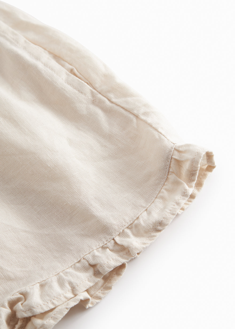 Linnen kort broekje - Pala Frill - Kit/Beige - MarMar Copenhagen onder