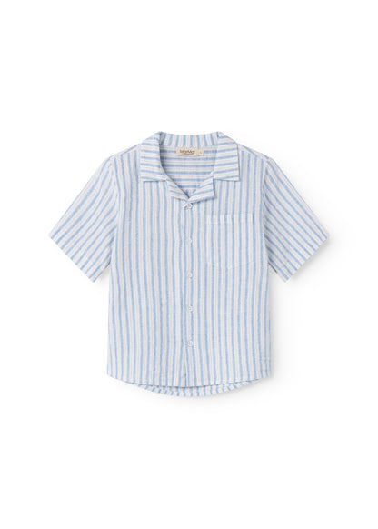 Blouse Tage - Linnen/katoen - Surf Blue Stripe - MarMar Copenhagen voor