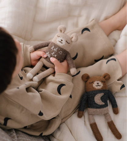 Gebreid knuffelbeertje/Teddy - Midnight - Alpaca wol - Main Sauvage x Organic Zoo