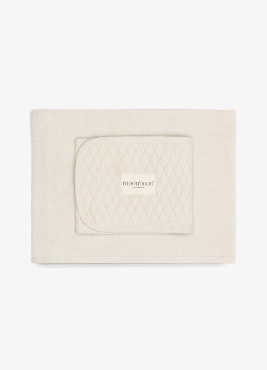 Moonboon - Mattress Fixi - Baby matras fixeerband- 100% biologisch katoen - GOTS - bovenaanzicht