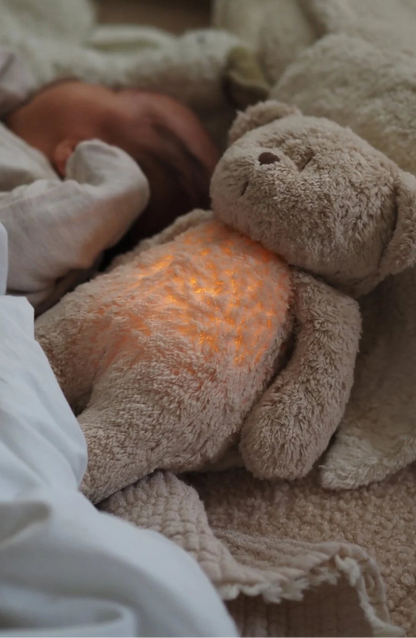 Kuschelbär mit Herzschlag & White Noise - The Humming Bear 2.0 - Bio GOTS Baumwolle - Moonie