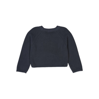 Gebreide trui - Biologisch katoen - Night blue/donkerblauw -  Müsli by Green Cotton achter