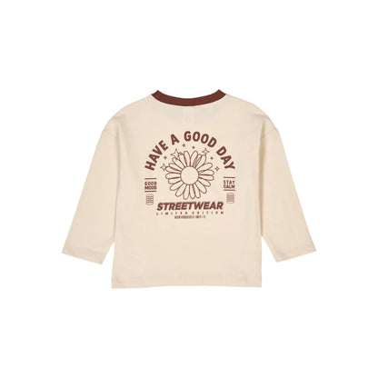 Top lange mouw - Good day - Biologisch katoen - Oak/ecru -  Müsli by Green Cotton achter
