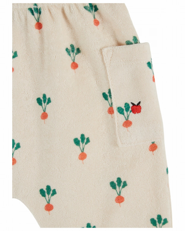 Hose Frottee - Sarouel Eponge - Bio-Baumwoll-Mix - Rote Bete/Off-White - Emile et Ida