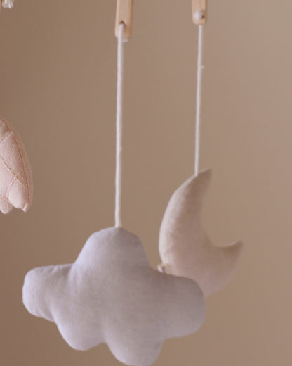 Baby Cot Mobile - Organic Cotton - Beige - Moonboon