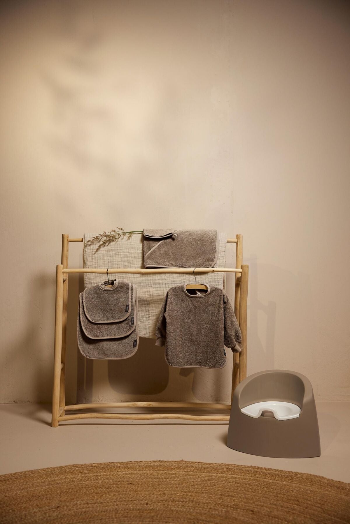 Slabbetje Small - Badstof - 100% katoen - Quax lifestyle stone