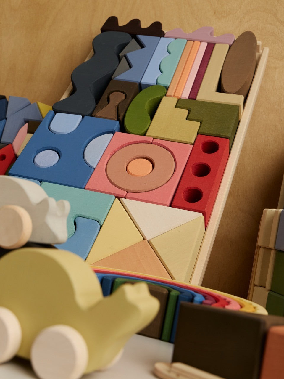 Houten bouwblokken - Collage – Open-ended play – Raduga Grëz