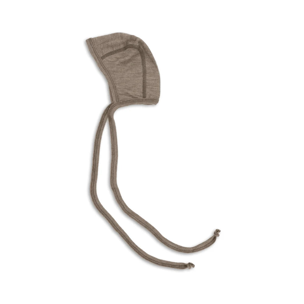 Tying bonnet extra long - Wool/Silk - Walnut - Engel Natur