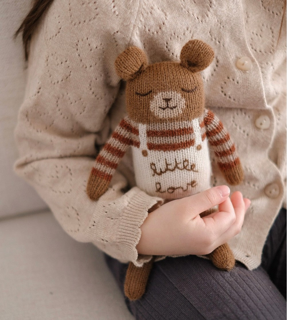 Gebreid knuffel beer/teddy - Little love  - Alpaca wol - Main Sauvage