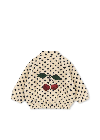 Teddy jas - Jody Embroidery Teddy Jacket GRS - Polka dot/Cherry - Konges Sløjd