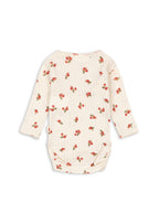 Minnie Newborn Body – Rosa Rouge – Floral wrap onesie – GOTS organic cotton – Konges Sløjd