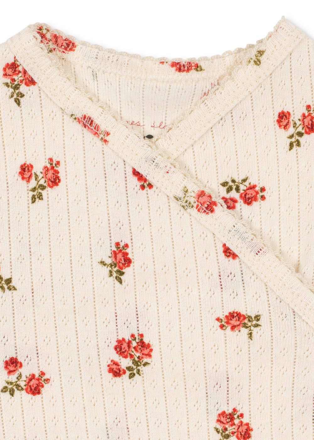 Minnie Newborn Body – Rosa Rouge – Floral wrap onesie – GOTS organic cotton – Konges Sløjd