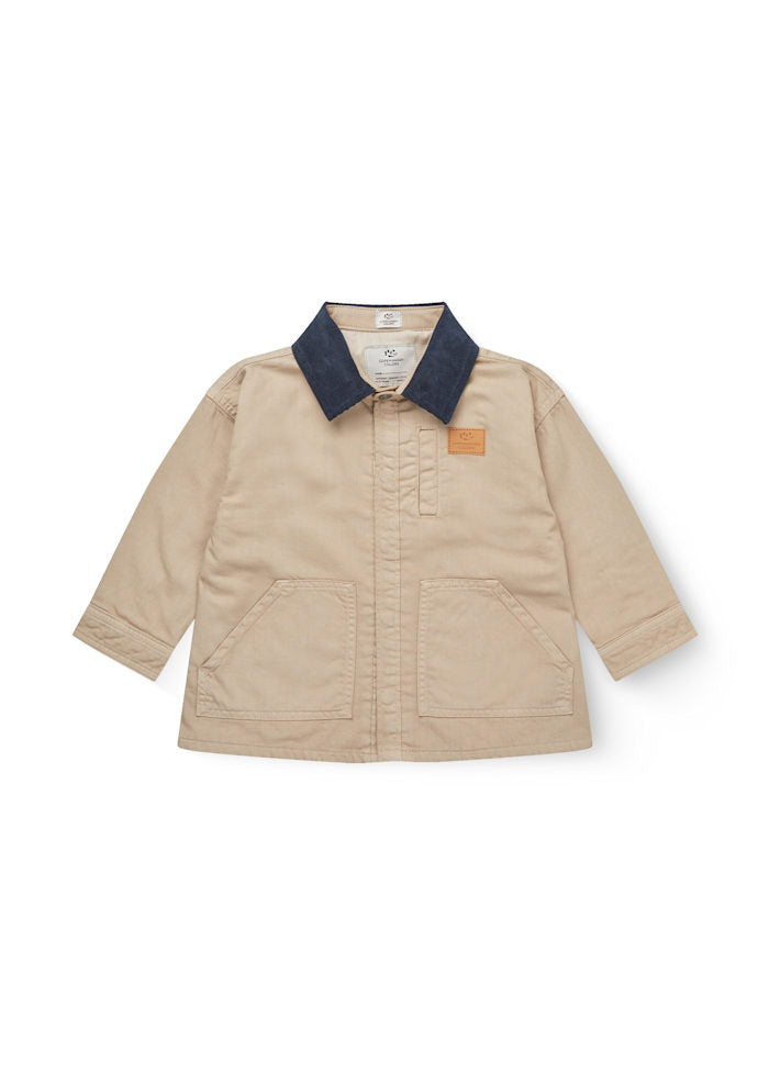 Twill jasje met corduroy kraag - 100% katoen - Beige - Copenhagen Colors