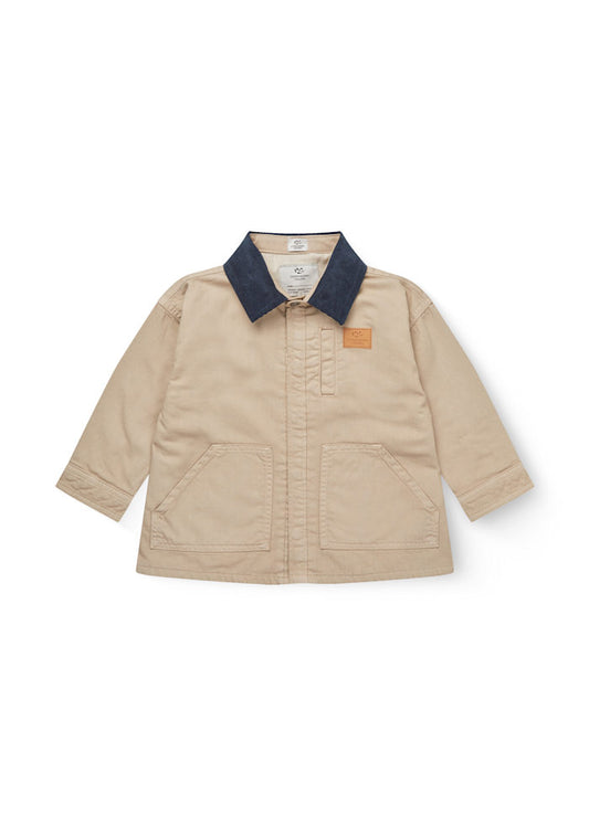 Twill jasje met corduroy kraag - 100% katoen - Beige - Copenhagen Colors