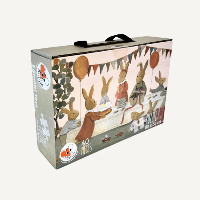 Floor Puzzle rabbit family - 40 pieces - FSC cardboard - 3+ years - Egmont Toys