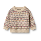 Jacquard trui Harlow - Off White - Biologisch katoen - Wheat baby voorkant