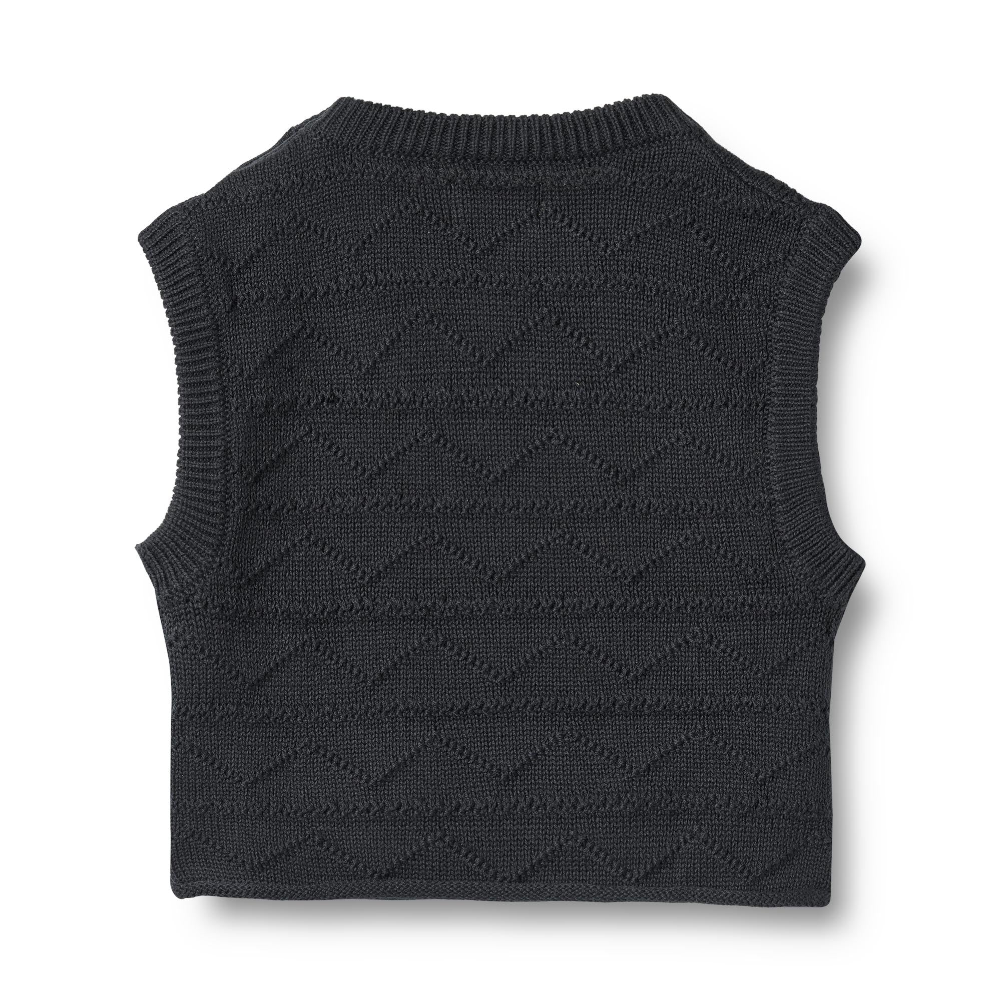 Spencer - Knit vest Bobby - Biologisch katoen - Navy - Wheat achterkant
