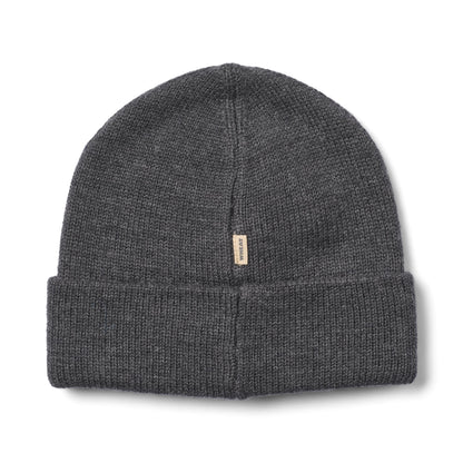 Kinder muts Omalas - Merino wol - Charcoal melange/grijs - Wheat achterkant